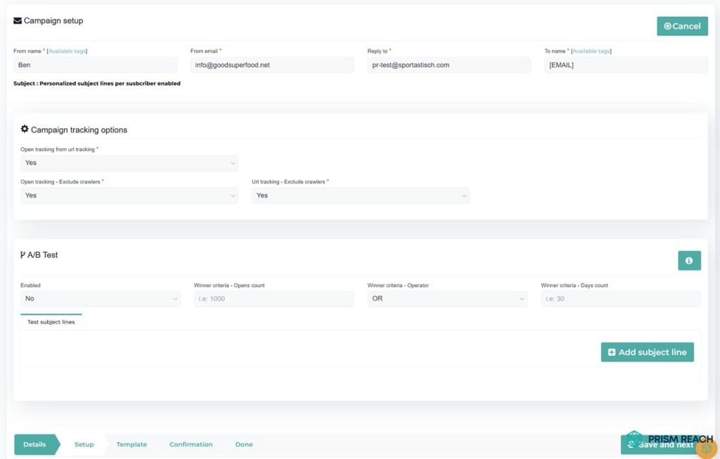 Optimizing Send Times Enhancing Engagement with Prism Reach’s AB Testing