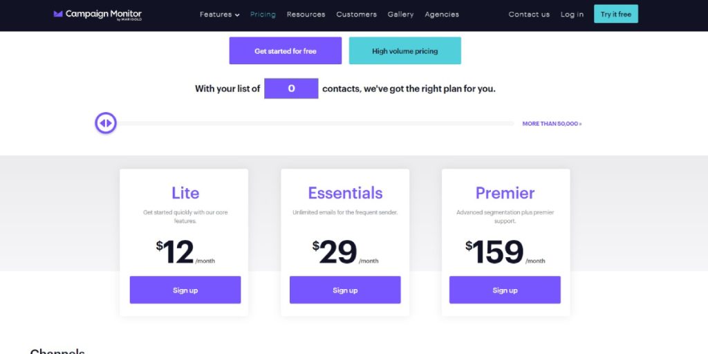 Pricing Models and Value Proposition-Campaign Monitor