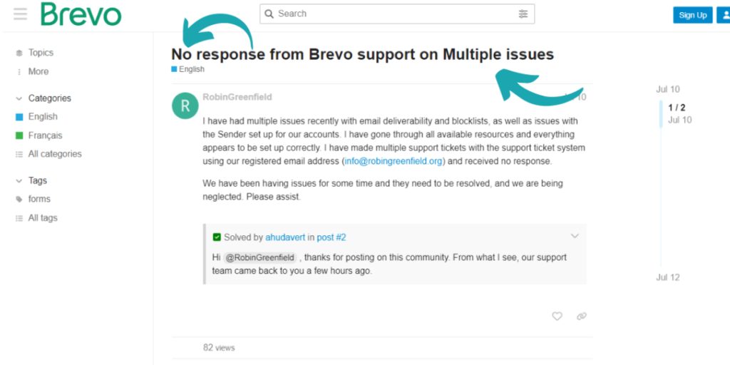 Brevo Support Struggles: Slow Responses and Generic Solutions