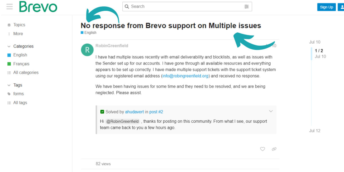 Brevo Support Struggles: Slow Responses and Generic Solutions