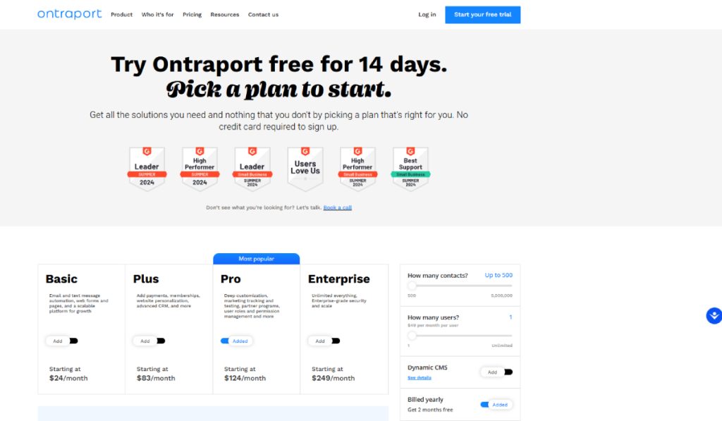 Pricing and Accessibility-Ontraport