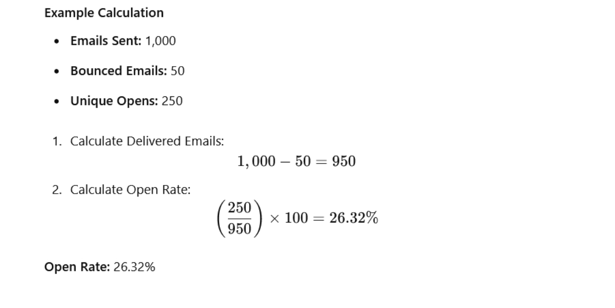 Plug Values into the Open Rate Formula